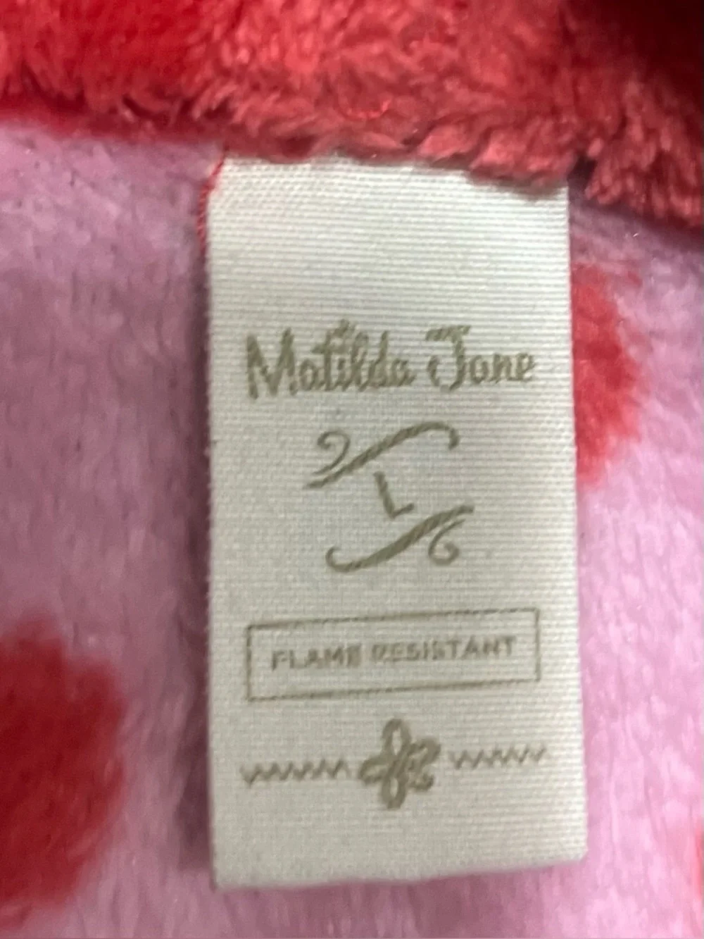 Matilda Jane Pink Polka Dot Hooded Fleece Robe Girls Size Large